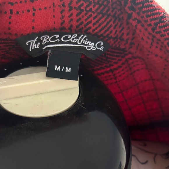 Women's Red Plaid Button Down Shirt - Picture 2 of 4